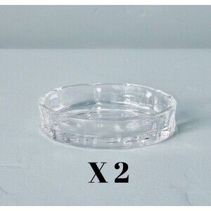 Set of 2 Sculpted Clear Glass Soap Trinket Dish - Hearth & Hand With Magnolia
